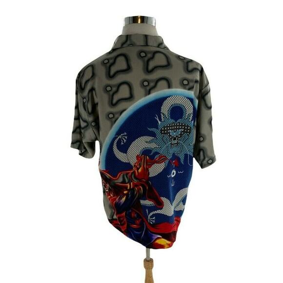 J/E/T Shirt Men's Size Medium Streetwear Multicolor Graphics Buttons Casual Top - Picture 5 of 9